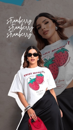 T-shirt fruit morango off na internet