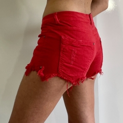 Short Jeans Vermelho - Zara na internet