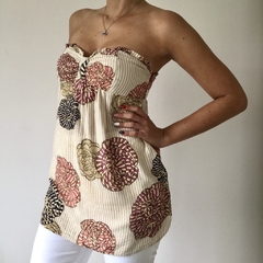 Blusa sem alças Estampada - Maria Filó