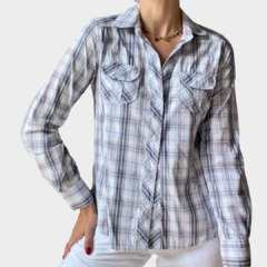 Camisa Xadrez Azul - Zara