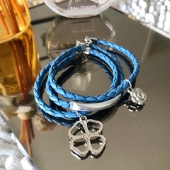 Conjunto Pulseiras Azul Trevo - comprar online