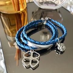 Conjunto Pulseiras Azul Trevo