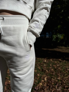 Calça Moletom Cintura Alta Feminina Mabe Off White - comprar online