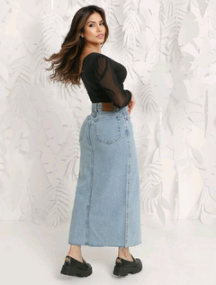 Saia Jeans Midi com recorte - Use Basha