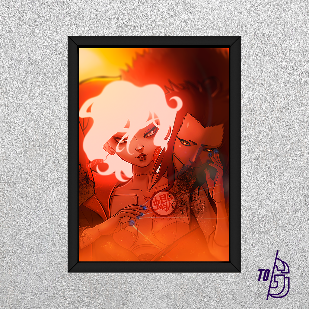 Quadro decorativo Poster Jiraya Naruto Anime Desenho Arte para