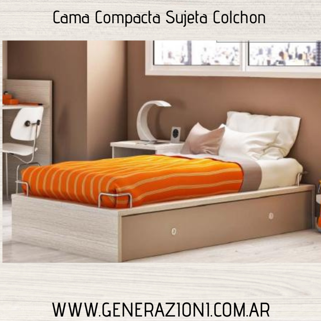 Cama Compacta Sujeta colchón con Carro cama