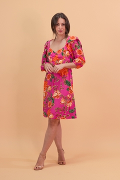 Vestido Yasmin - Est. Floral Rosa - comprar online
