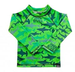 Remera Shark Attack Verde Lima - Ocean5