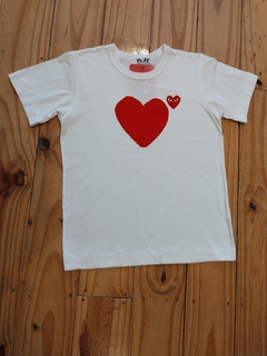 REMERA BLANCA PLAY COMME DES GARCONS M