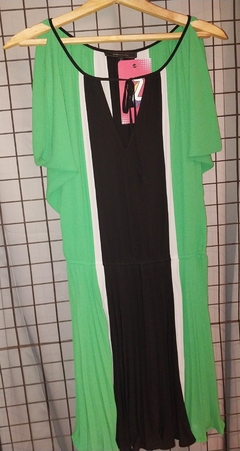 VESTIDO VERDE RAYAS BCBG M