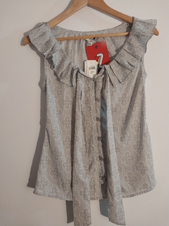 REMERA BLANCA Y GRIS BANANA REPUBLIC XXS