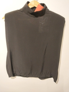 POLERA CREP NEGRA ZARA M