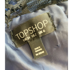 VESTIDO AZUL TERCIOPELO Y ENCAJE TOPSHOP S en internet