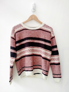 SWEATER TEJIDO AZUL BORDO Y BLANCO PEPE JEANS M