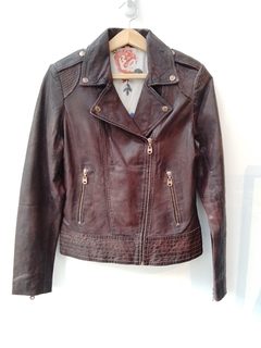 CAMPERA CUERO MARRON