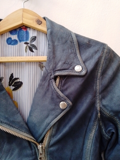 CAMPERA CUERO AZUL - comprar online