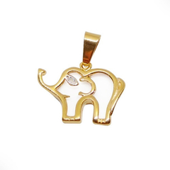 Dije elefante con cristal laminado oro 18k - Romminox