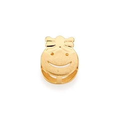 Dije carita laminado en oro 18k.