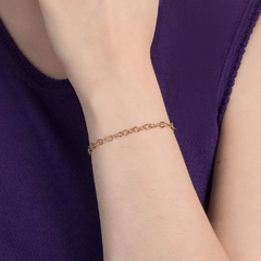 Pulsera Diseño Eslabon Oval Laminado En Oro 18k Rommanel en internet