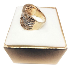 Anillo laminado en oro combinado 18k - Romminox - comprar online