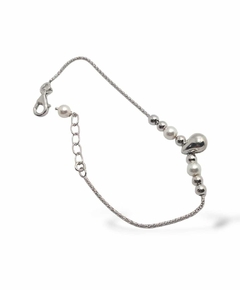 Pulsera Plata 925 Para Mujer Colita De Raton Perlas Bolitas - comprar online