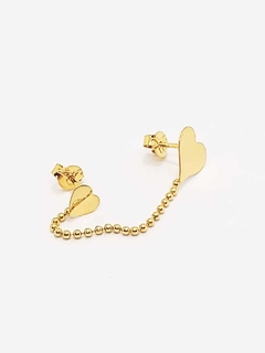 Aro doble enganche corazón laminado en oro 18k ( por unidad ). - comprar online