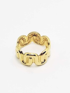 Anillo laminado en oro 18 k diseño Zig Zag ancho - comprar online