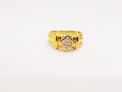 Anillo con piedra cristal laminado oro 18k - Romminox - comprar online