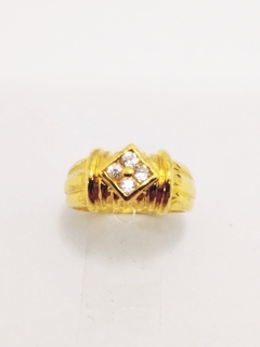 Anillo con piedra cristal laminado oro 18k - Romminox en internet