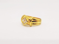 Anillo con piedra cristal laminado oro 18k - Romminox en internet