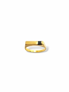 Anillo Oro 18k Laminado Hombre/Mujer Piedra Cristal Austriaco Azabache