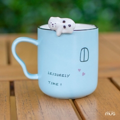 Caneca Gatinho Leisurely Time - Azul