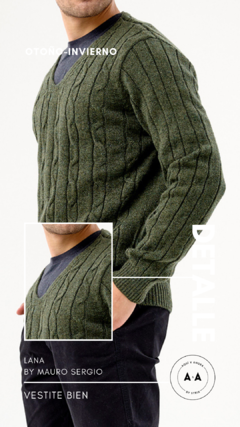 Sweater lana hombre escote V (talles S al XXL) - tienda online