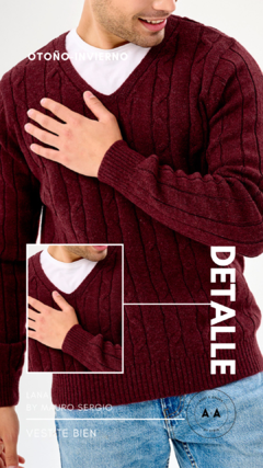 Sweater lana hombre escote V (talles S al XXL) en internet