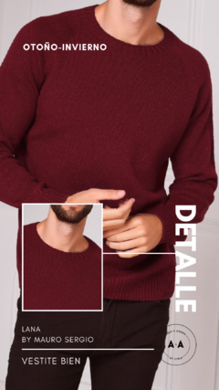 Sweater lana cuello redondo hombre (talles S al XXL) - tienda online