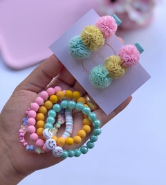 Parzinho pompom ou kit pulseiras