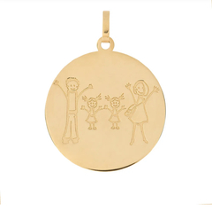 Pingente Medalha Redonda Família - comprar online