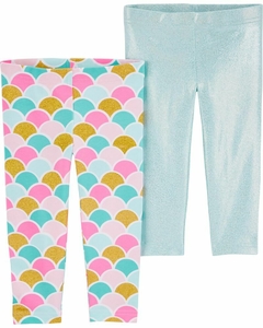 Conjunto 2 Calças Carter's Legging Capri Sereia