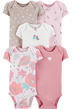 Conjunto 5 Bodies Carter's Manga Curta Floral