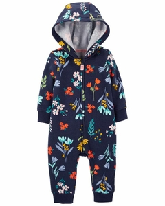 Macacão Carter's em Fleece com Capuz Floral