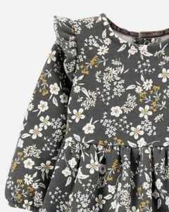 Vestido Manga Longa Carter's Floral com Tapa Fraldas - comprar online