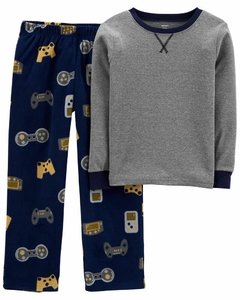 Pijama 2 Peças 100% Algodão e Fleece Gamer