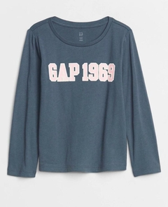 Camisa GAP Manga Longa Menina Cinza