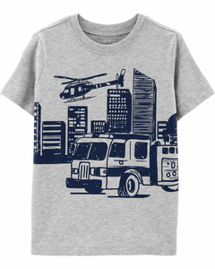 Camisa Carter's Firetruck Cinza