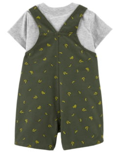 Jardineira Carter's Verde Bananas e Camisa Cinza - comprar online