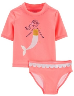 Conjunto de Banho Carter's Sereia Rosa com Glitter