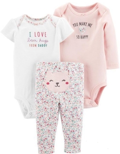 Conjunto de Inverno Carter's 3 Peças Urso Floral