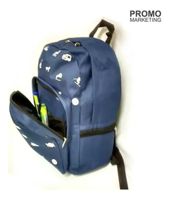 Mochila Azul Marino Estampada Con Cordura Importada - comprar online