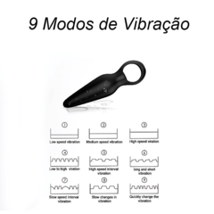 DADA - EM SILICONE AVELUDADO 2 EM 1 COM CÁPSULA E 9 MODOS DE VIBRAÇÃO PRETO PLUG ANAL - comprar online