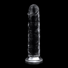 DILDO FLAWLESS CLEAR 7.0 - PRÓTESE PENIANA TRANSPARENTE EM TPE COM GLANDE DEFINIDA, VEIAS SALIENTES E VENTOSA